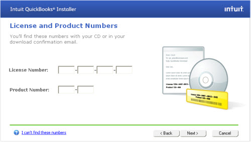 Install quickbooks with product key