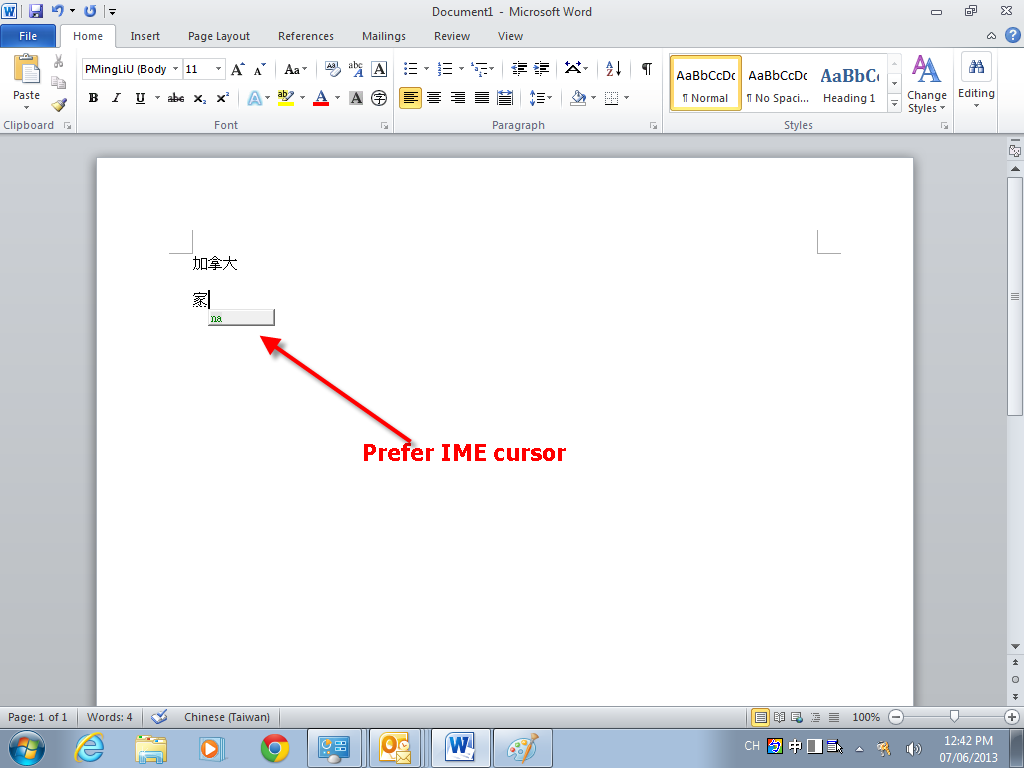 how can i change my cursor color in word